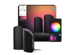 Philips Hue LED-Wallwasher Play CCT 15,7 cm x 9,1 cm Doppelpack Schwarz