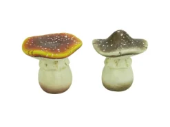 Pilz aus Keramik 5,5 cm Braun-Beige
