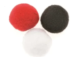 Pompons Mix ca. 50 Stück Rot-Weiß-Schwarz