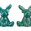 Porzellan-Rentier Grün 9 cm