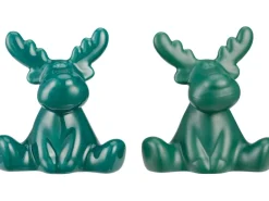 Porzellan-Rentier Grün 9 cm