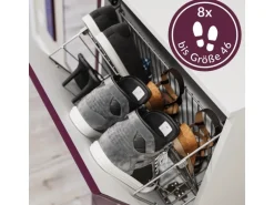 Posseik Schuhschrank Elite 2 Klappen 8 Paar Schuhe 52 cm x 96 cm Weiß-Brombeer