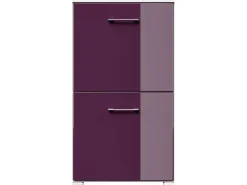 Posseik Schuhschrank Elite 2 Klappen 8 Paar Schuhe 52 cm x 96 cm Weiß-Brombeer
