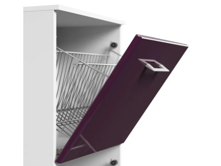Posseik Schuhschrank Elite 2 Klappen 8 Paar Schuhe 52 cm x 96 cm Weiß-Brombeer
