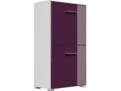 Posseik Schuhschrank Elite 2 Klappen 8 Paar Schuhe 52 cm x 96 cm Weiß-Brombeer