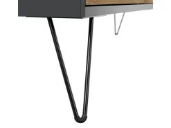 Posseik Sideboard Industrial P 4 Schubladen 4 Türen 155 cm Grafit Eiche Front
