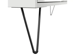 Posseik Sideboard Industrial K 3 Schubladen 1 Tür 80 cm Weiß Eiche Top