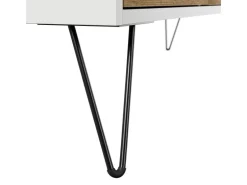 Posseik Sideboard Industrial E 4 Schubladen 120 cm Weiß Eiche Front