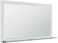 Posseik Spiegel Elite Glasablage farbig eingerahmt 104 cm x 60 cm Weiß Hochglanz
