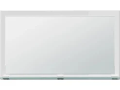 Posseik Spiegel Elite Glasablage farbig eingerahmt 104 cm x 60 cm Weiß Hochglanz