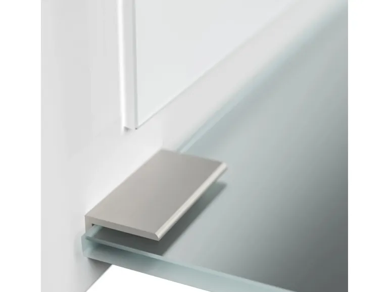 Posseik Spiegel Elite Glasablage farbig eingerahmt 104 cm x 60 cm Weiß Hochglanz