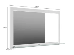 Posseik Spiegel Elite Glasablage farbig eingerahmt 104 cm x 60 cm Weiß Hochglanz
