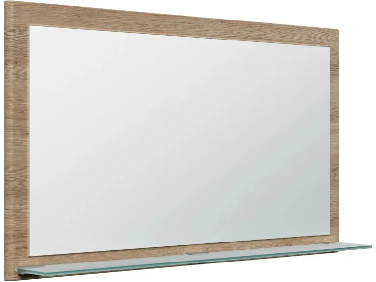 Posseik Spiegel Elite Glasablage farbig eingerahmt 104 cm x 60 cm Eiche