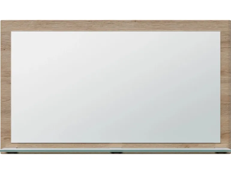 Posseik Spiegel Elite Glasablage farbig eingerahmt 104 cm x 60 cm Eiche