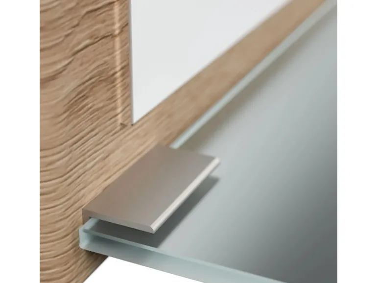 Posseik Spiegel Elite Glasablage farbig eingerahmt 104 cm x 60 cm Eiche
