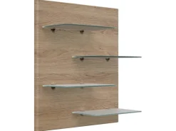 Posseik Wandregal Elite 4 Glasablagen 52 cm x 60 cm Eiche