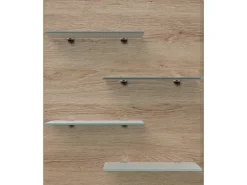 Posseik Wandregal Elite 4 Glasablagen 52 cm x 60 cm Eiche