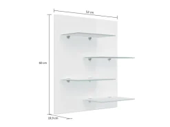 Posseik Wandregal Elite 4 Glasablagen 52 cm x 60 cm Eiche