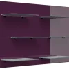 Posseik Wandregal Elite 6 Glasablagen 104 cm x 60 cm Brombeer