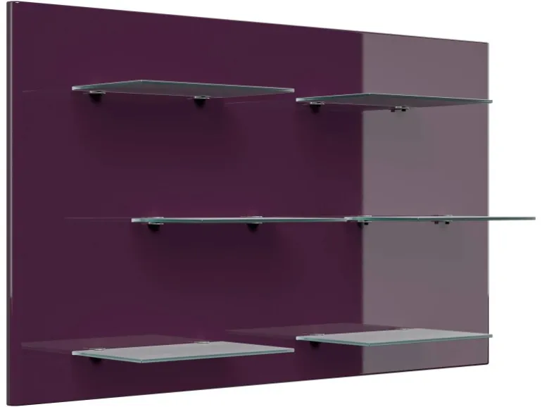 Posseik Wandregal Elite 6 Glasablagen 104 cm x 60 cm Brombeer
