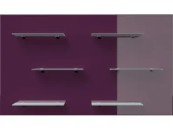 Posseik Wandregal Elite 6 Glasablagen 104 cm x 60 cm Brombeer