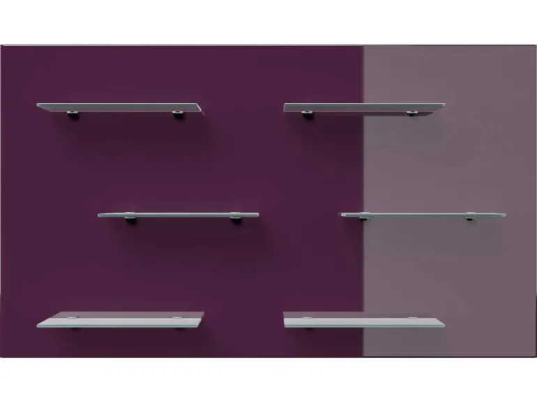 Posseik Wandregal Elite 6 Glasablagen 104 cm x 60 cm Brombeer