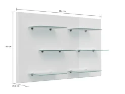 Posseik Wandregal Elite 6 Glasablagen 104 cm x 60 cm Brombeer