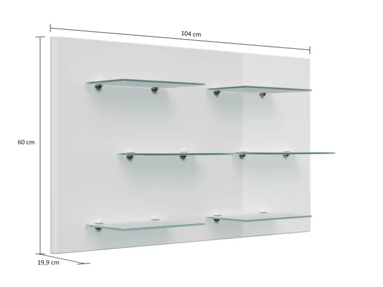 Posseik Wandregal Elite 6 Glasablagen 104 cm x 60 cm Brombeer