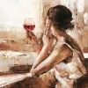Pro Art Bild Canvas-Art Girl With Wine Glass 120 cm x 90 cm