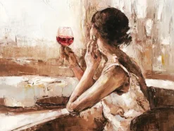 Pro Art Bild Canvas-Art Girl With Wine Glass 120 cm x 90 cm
