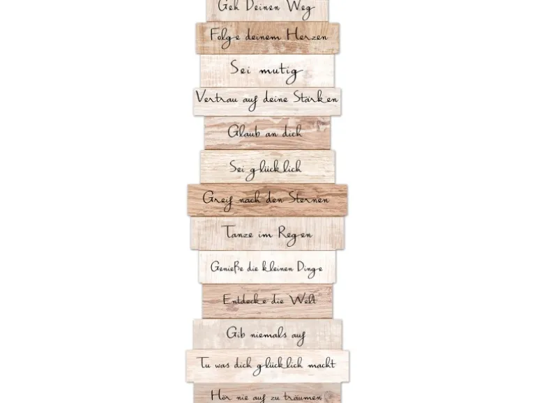 Pro Art Bild Cut-Out Lebensmotto 70 cm x 25 cm