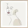 Pro Art Bild Framed Art Line art faces II 30 cm x 30 cm