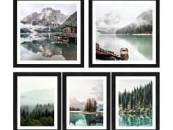 Pro Art Bilder Framed Art Mountain Lake IX 2x 28 cm x 28 cm, 3x 19 cm x 24 cm