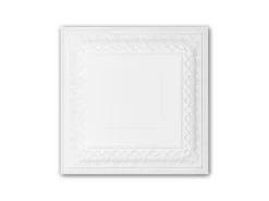 PROFHOME 157003 Deckenplatte Deckenelement Wandpaneel Stuckdekor, 60,0 cm x 60,0 cm x 7,0 cm Weiß