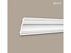 PROFHOME 650113 Eckleiste Stuckleiste Deckenleiste Zierleiste Stoßfest 2 m 200 cm x 8,0 cm x 8,4 cm Weiß