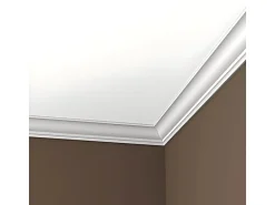 PROFHOME 650105 Eckleiste Stuckleiste Deckenleiste Zierleiste Stoßfest 2 m 200 cm x 6,3 cm x 6,0 cm Weiß