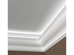 PROFHOME 150209 Eckleiste Zierleiste für indirekte Beleuchtung Stuckleiste 2 m 200 cm x 11,8 cm x 15 cm Weiß