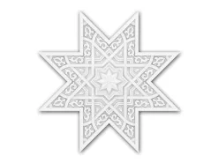 PROFHOME 157501 RoSette Deckenplatte Zierelement Deckenelement 53,5 x 53,5 cm 53,5 cm x 53,5 cm x 6,1 cm Weiß