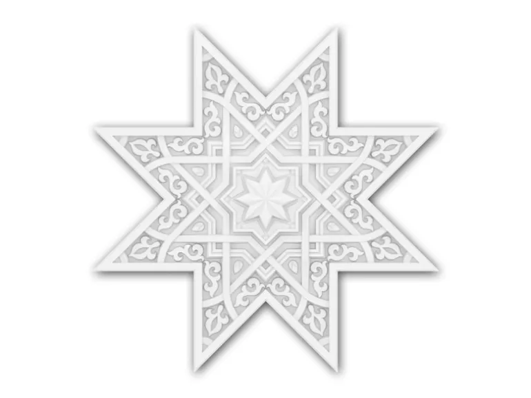 PROFHOME 157501 RoSette Deckenplatte Zierelement Deckenelement 53,5 x 53,5 cm 53,5 cm x 53,5 cm x 6,1 cm Weiß