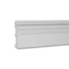 PROFHOME 653113 Sockelleiste Fußleiste Zierleiste Stuckleiste 2 m 200 cm x 1,5 cm x 13 cm Weiß