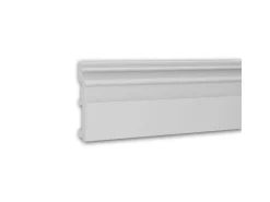 PROFHOME 653113 Sockelleiste Fußleiste Zierleiste Stuckleiste 2 m 200 cm x 1,5 cm x 13 cm Weiß