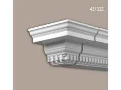 PROFHOME 431332 Stirnelement Fassadenstuck Zierelement Fassaden Element 25,7 cm x 25,7 cm x 20 cm Weiß