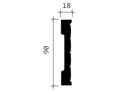 PROFHOME 151316 Wand- und Friesleiste Stuckleiste Zierleiste Wandleiste 2 m 200 cm x 1,8 cm x 9 cm Weiß