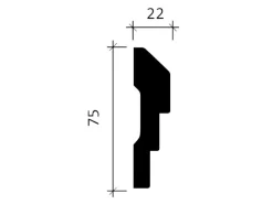 PROFHOME 151315 Wand- und Friesleiste Stuckleiste Zierleiste Wandleiste 2 m 200 cm x 2,2 cm x 7,5 cm Weiß