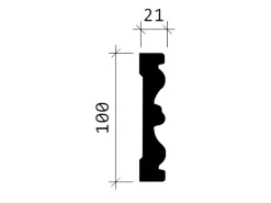 PROFHOME 151373 Wand- und Friesleiste Stuckleiste Zierleiste Friesleiste 2 m 200 cm x 2,1 cm x 10 cm Weiß