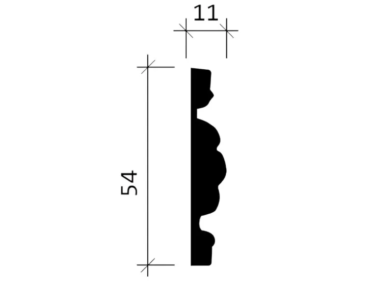 PROFHOME 151369 Wand- und Friesleiste Stuckleiste Zierleiste Friesleiste 2 m 200 cm x 1,1 cm x 5,4 cm Weiß