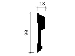 PROFHOME 151344 Wand- und Friesleiste Stuckleiste Zierleiste Wandleiste 2 m 200 cm x 1,8 cm x 9 cm Weiß