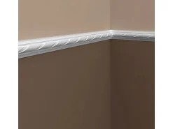 PROFHOME 151312 Wand- und Friesleiste Stuckleiste Zierleiste Wandleiste 2 m 200 cm x 1,9 cm x 4 cm Weiß