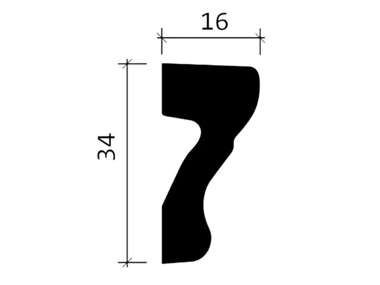 PROFHOME 151346 Wand- und Friesleiste Stuckleiste Zierleiste Wandleiste 2 m 200 cm x 1,6 cm x 3,4 cm Weiß