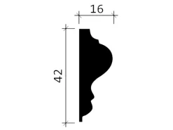 PROFHOME 151301 Wand- und Friesleiste Stuckleiste Zierleiste Wandleiste 2 m 200 cm x 1,6 cm x 4,2 cm Weiß